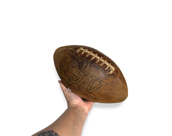 Vintage Spalding J5-V Football - Leather Intercollegiate Decor