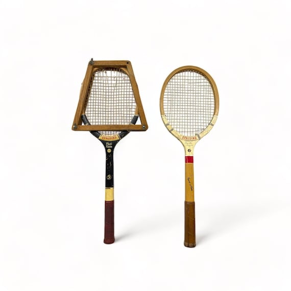 Vintage Spalding Wooden Tennis Racket Pair - Fast Flite & Paucho Segura