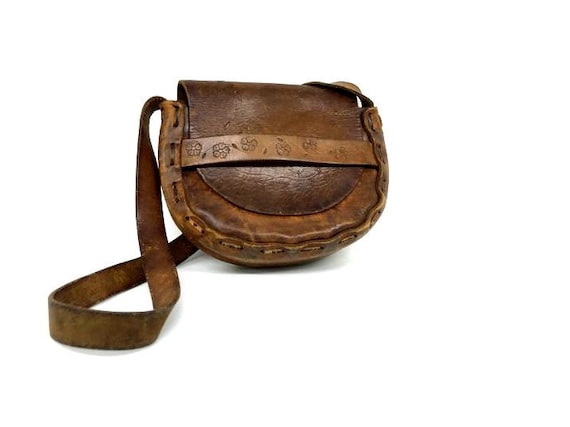 Vintage Boho Purse, Leather Purse, Boho Leather P