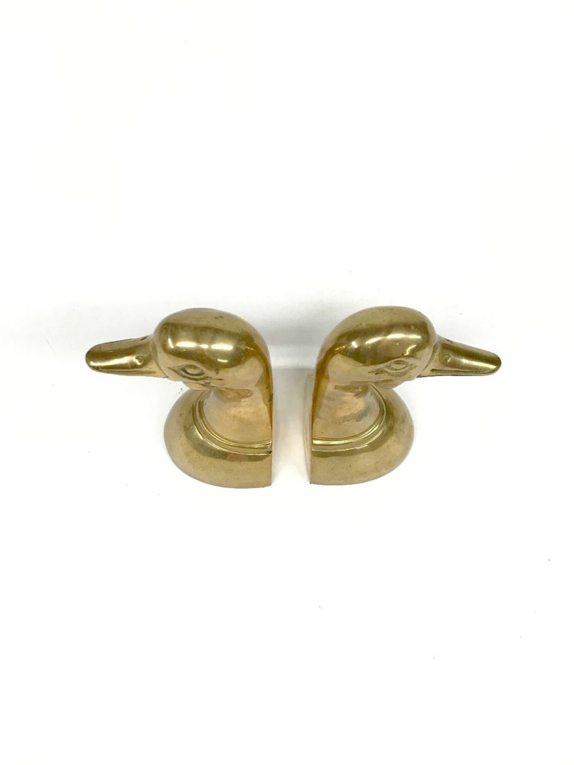 Vintage Solid Brass Duck Bookends Animal Bookends Bird Etsy