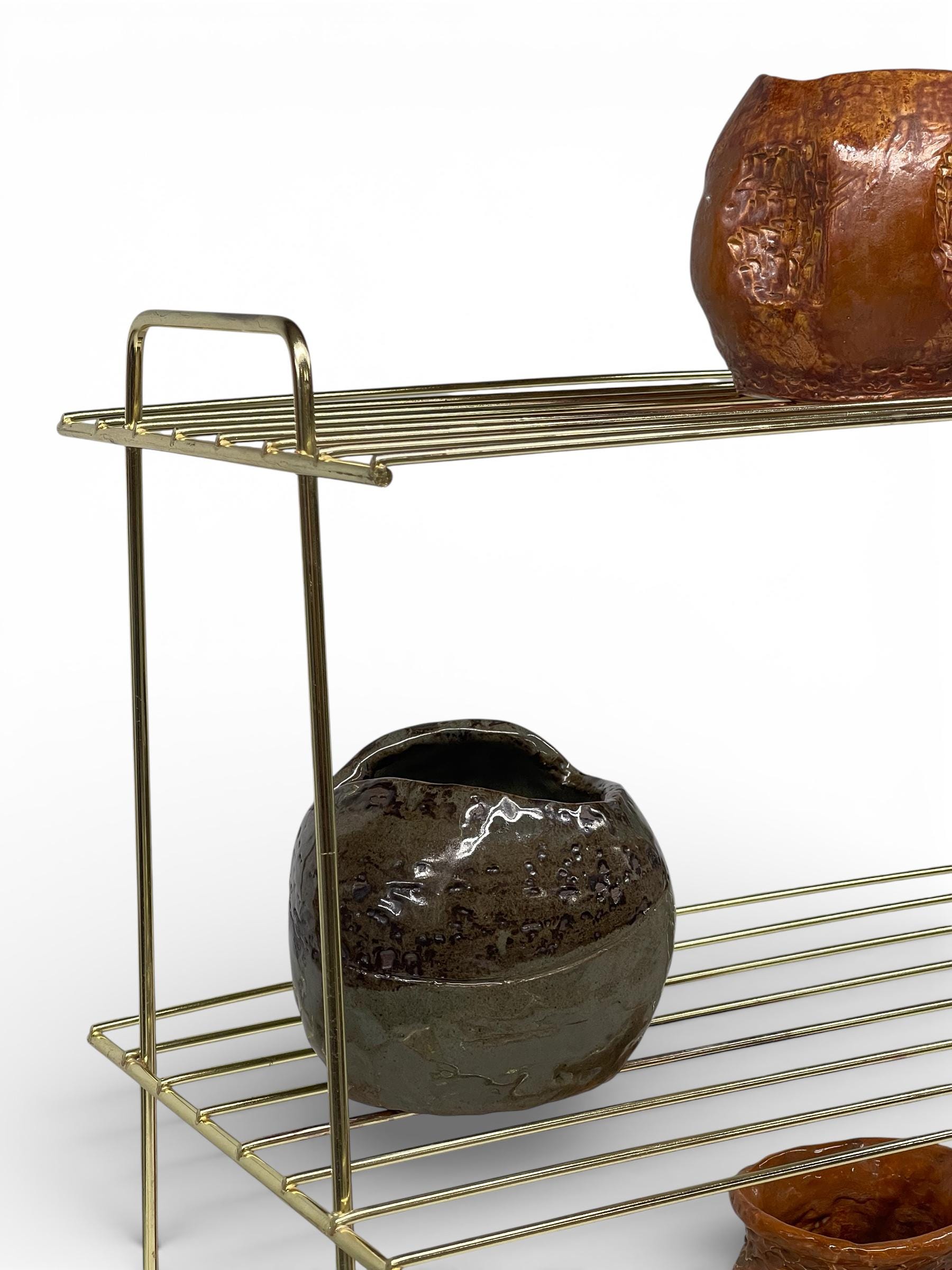 Vintage Mid Century Modern Gold Wire Rack 3 Tier Shelf Storage Stand - Etsy