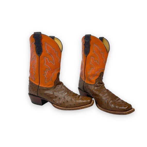 Justin men's ostrich boots outlet