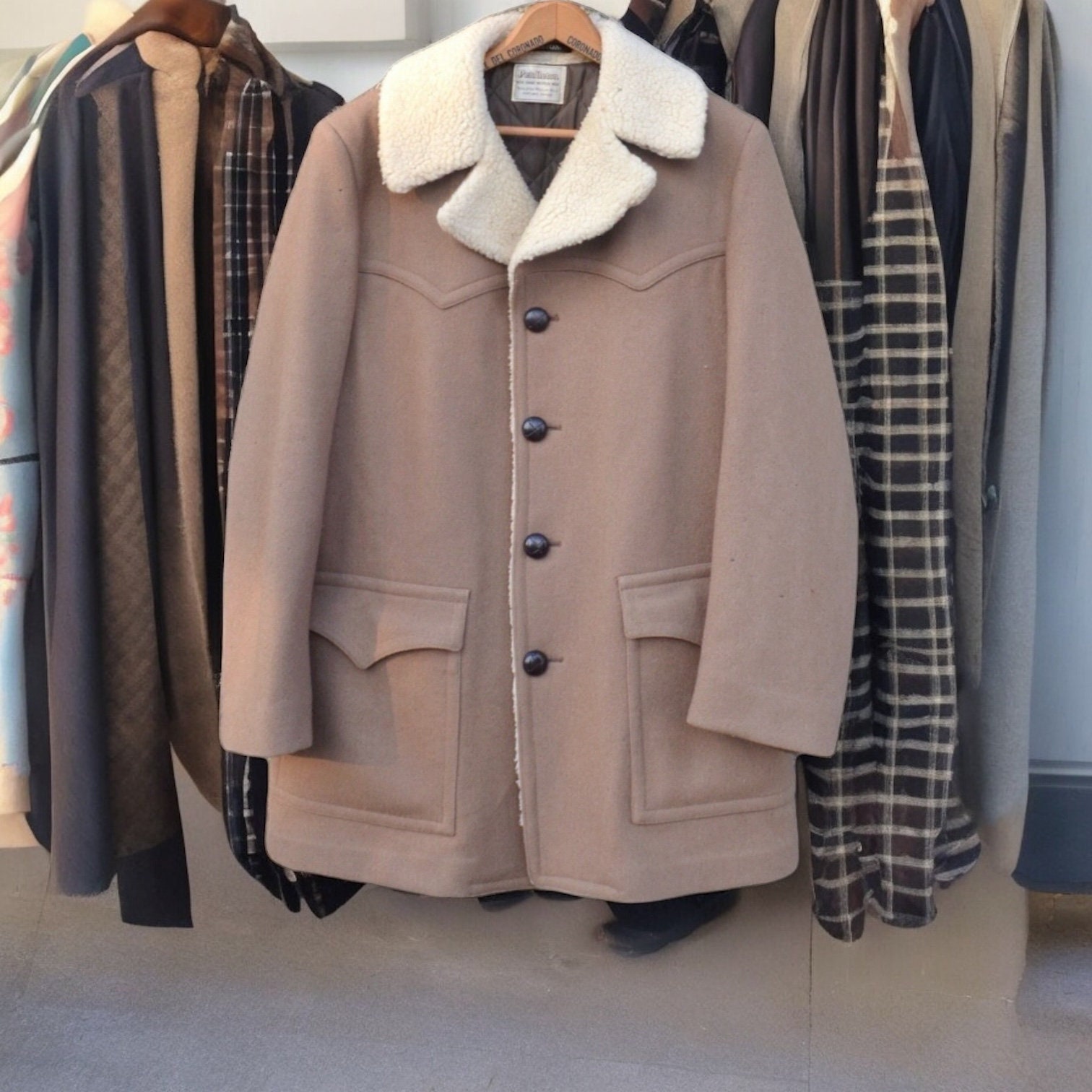 Vintage 1970s Pendleton Wool Sherpa Rancher Jacket - Mens L - Etsy