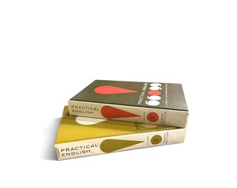 Vintage Books Coffee Table Decor Mid Century Practical English Set 1950s