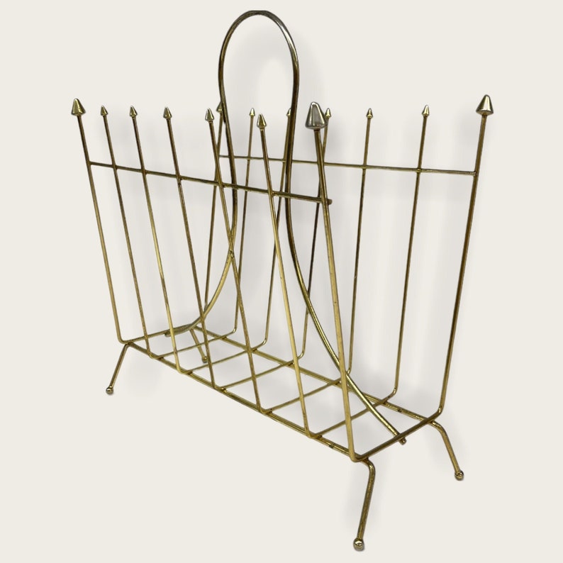 Vintage Mid Century Magazine Rack Metal Magazine Rack Mid Etsy