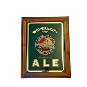 Vintage Weinhard&#39;s Beer Sign - The Original Blue Boar Brand, Ireland Style Ale, Game Room, Bar Decor, Beer Advertisement, Pub Wall Hanging