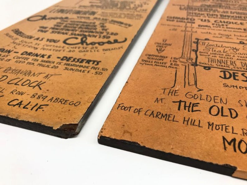 Vintage Menu Boards Lunch and Dinner Menu Boards Mid Century Etsy