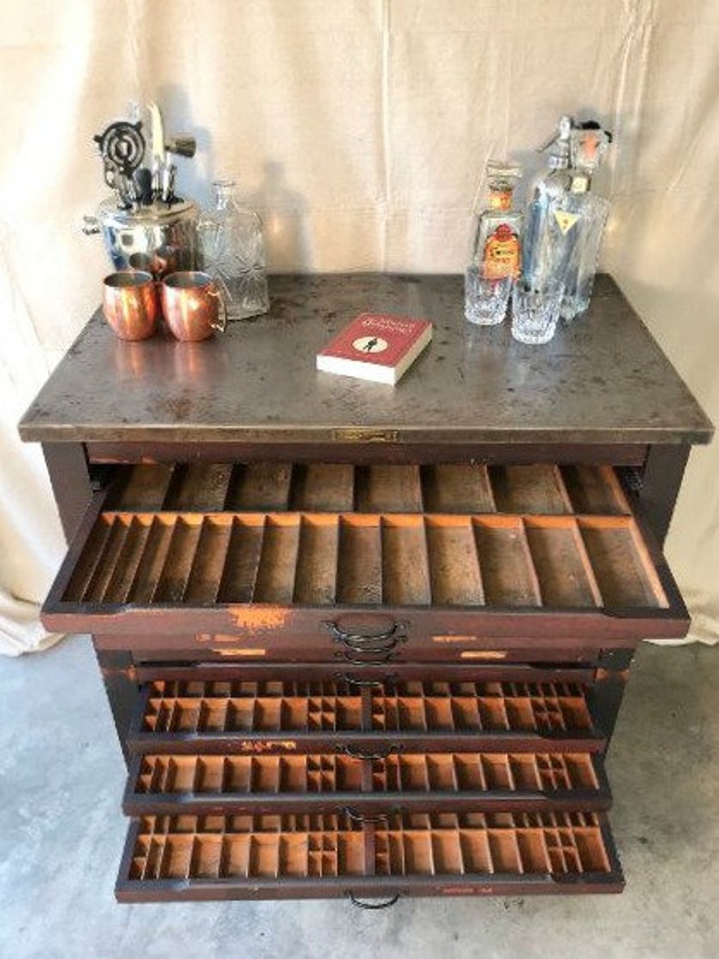 Vintage Typeset Typeset Drawers Type Foundry Etsy