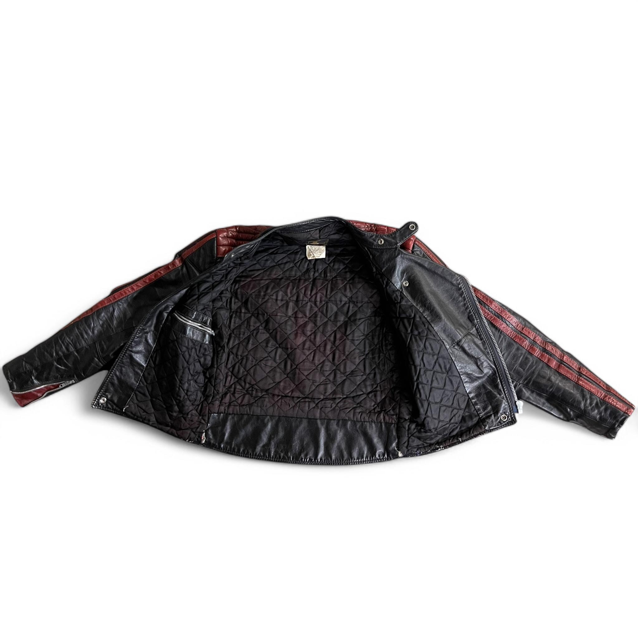 Vintage Two-tone Leather Motorcycle Jacket – Bristol 1970s Cafe