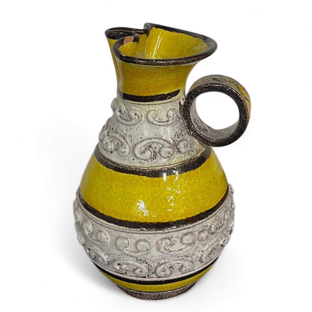 Vintage Italian Pottery - Bitossi Style Pitcher, Mid Century Ceramic ...