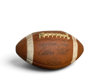 Vintage 1970s Rawlings Leather Football - Calvin Hill Dr. Pepper Promo