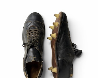 Vintage Leather Football Cleats - 1940s Sports Decor
