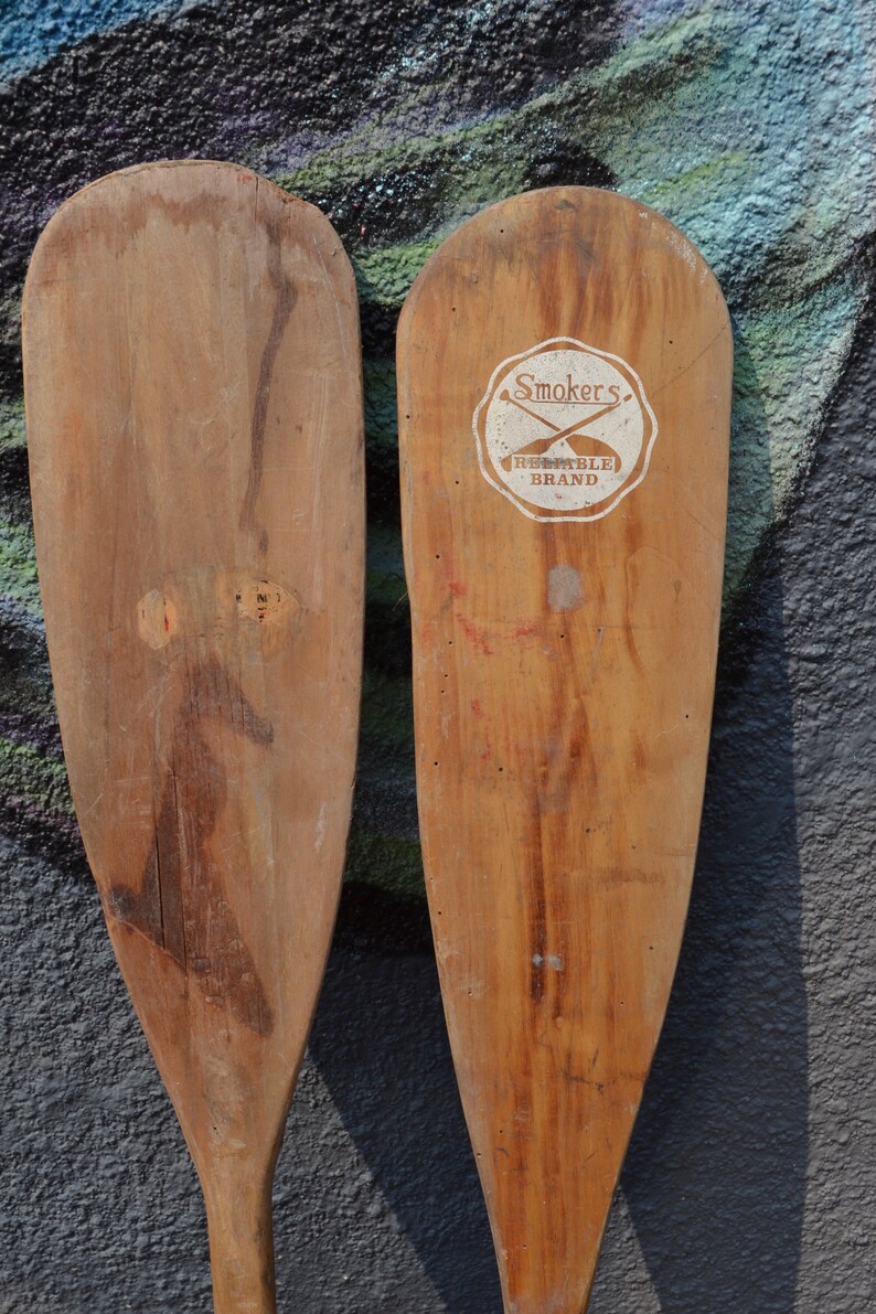 Vintage Boat Paddles Pair Smokers Brand Paddles Boat Oars Etsy