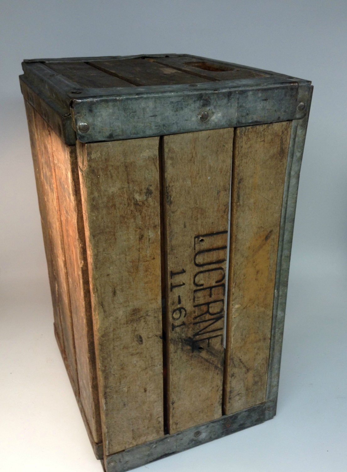 Vintage Antique Lucerne Wood Milk Crate 1960's Farmhouse Etsy