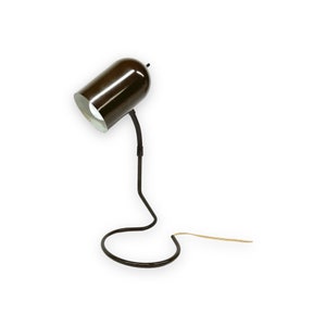 Vintage Atomic Mid Century Lamp, Brown Metal Modern Lamp, Space Age Lamp, Retro Desk Lamp, Small Mod Lamp, Adjustable Desk Lamp