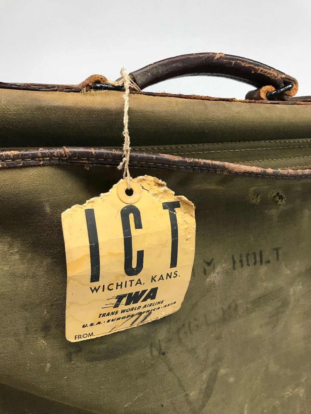 Vintage Military Garment Bag, WWII Memorabilia, Vintage TWA Vintage Military Garment Bag, WWII Memorabilia, Vintage TWA