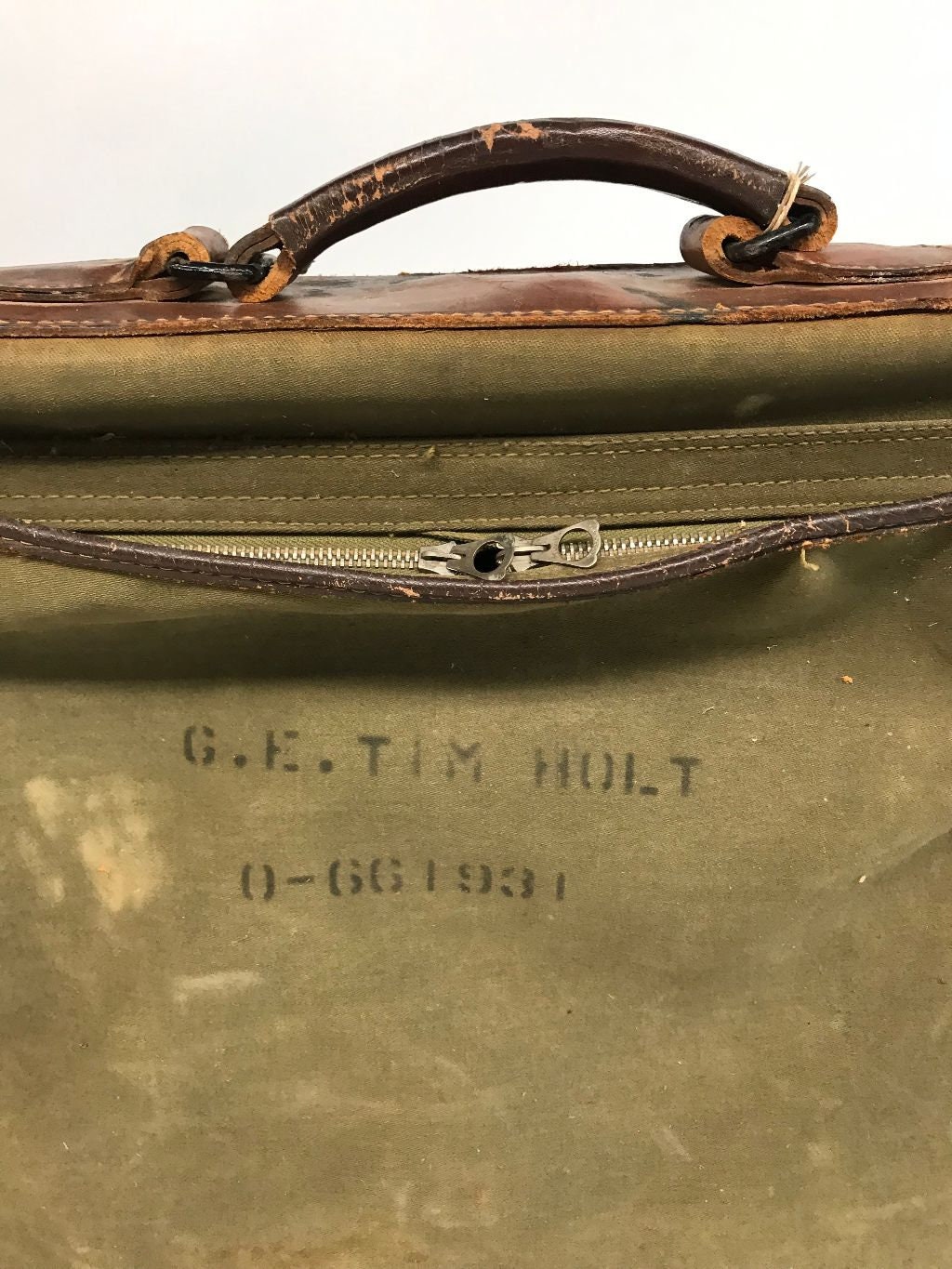 Vintage Military Garment Bag, WWII Memorabilia, Vintage TWA Vintage Military Garment Bag, WWII Memorabilia, Vintage TWA