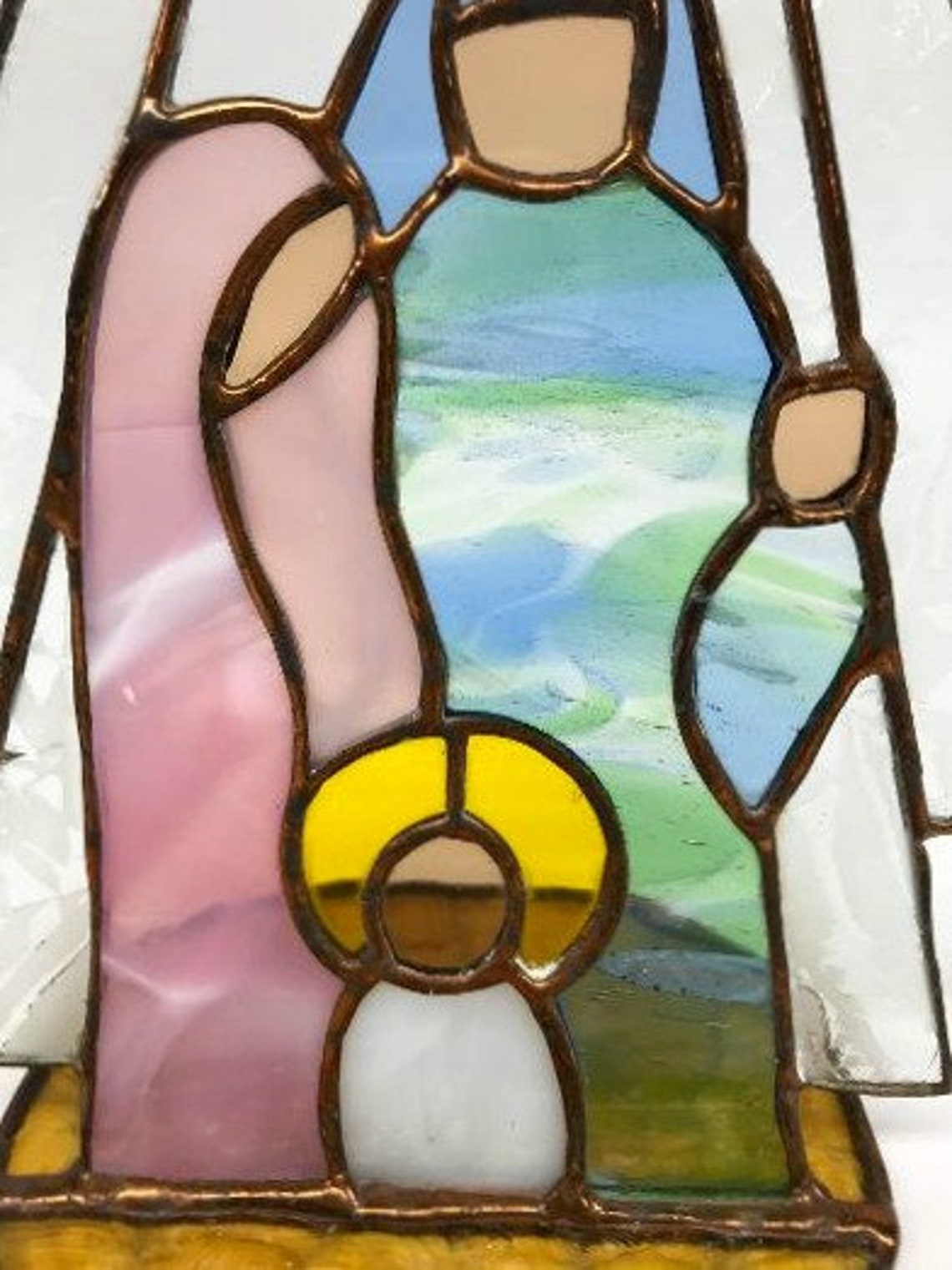 Vintage Stained Glass Nativity Vintage Nativity Scene Etsy
