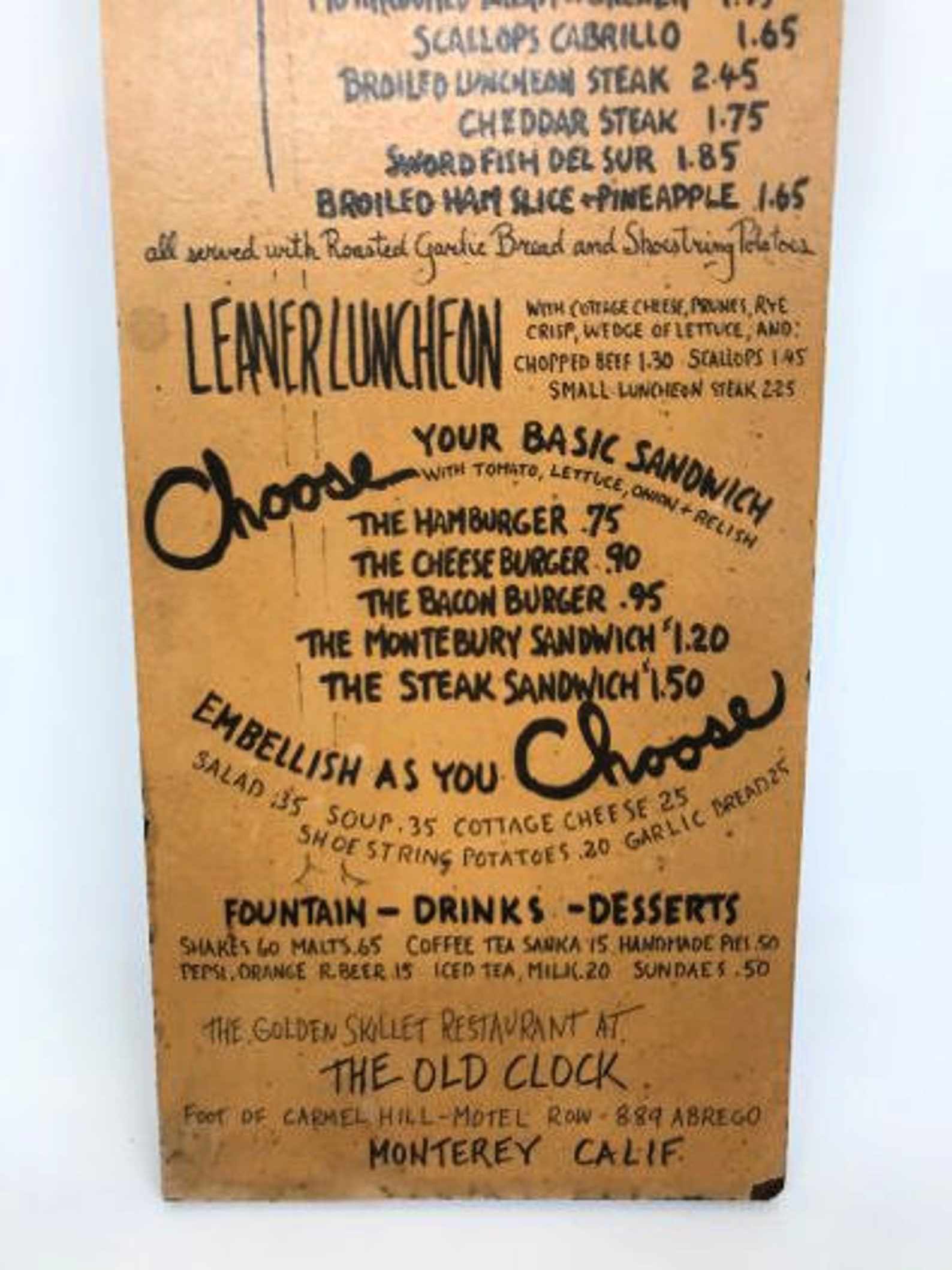 Vintage Menu Boards Lunch and Dinner Menu Boards Mid Century Etsy