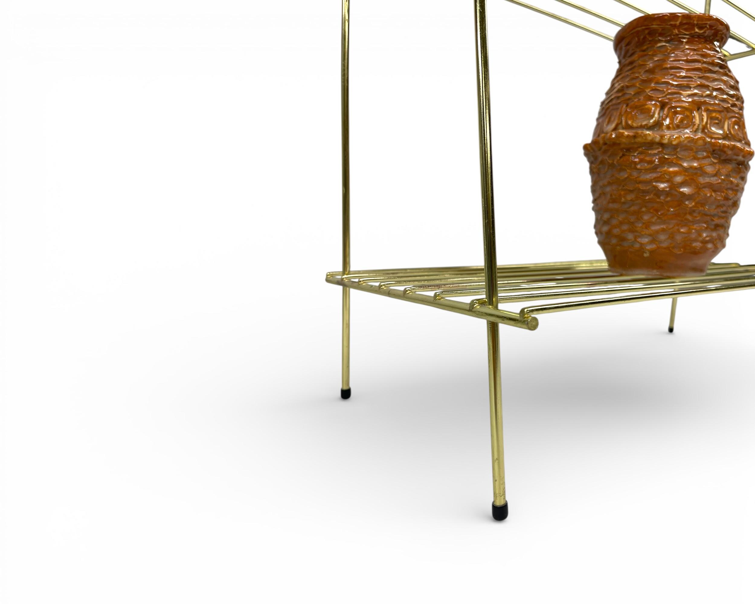 Vintage Mid Century Modern Gold Wire Rack 3 Tier Shelf Storage Stand - Etsy