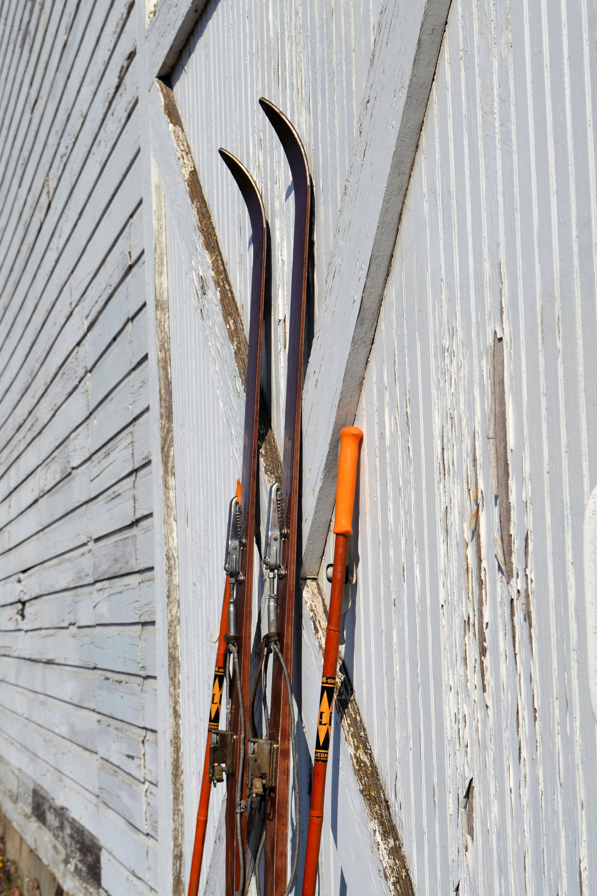 Vintage Mercury Wooden Snow Skis and Lil Jedahl Bamboo Poles Vintage Mercury Wooden Snow Skis and Lil Jedahl Bamboo Poles