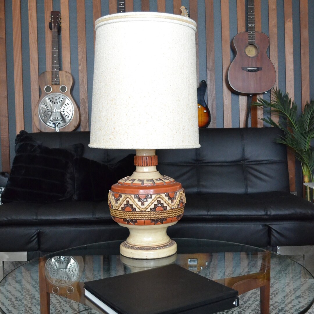 Mid Mod Lighting Vintage Mid Century Modern Lamp, Boho Southwestern Plaster Lamp, Mid ...