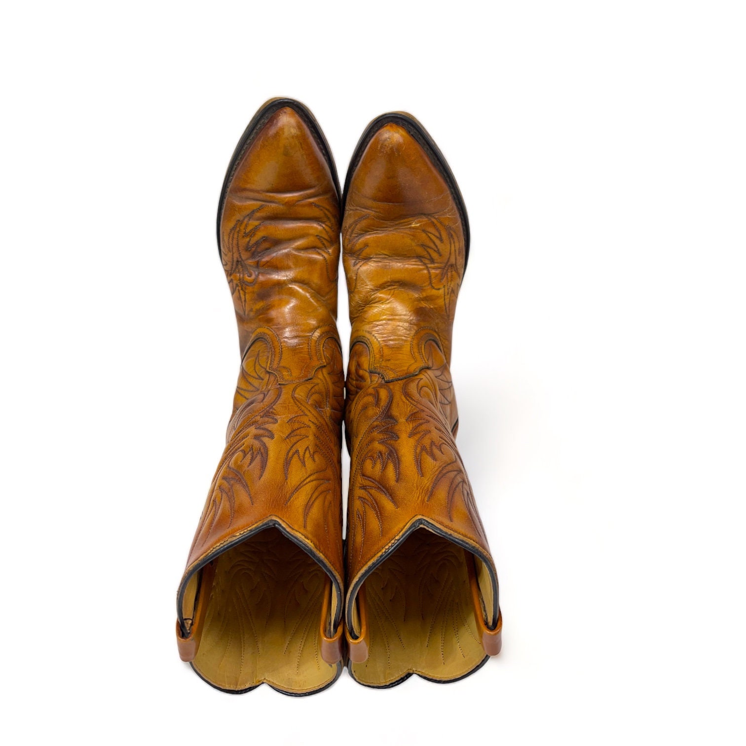 Vintage Acme Cowboy Boots, - 1970s Circle A Cowboy Boots, Size 10D 