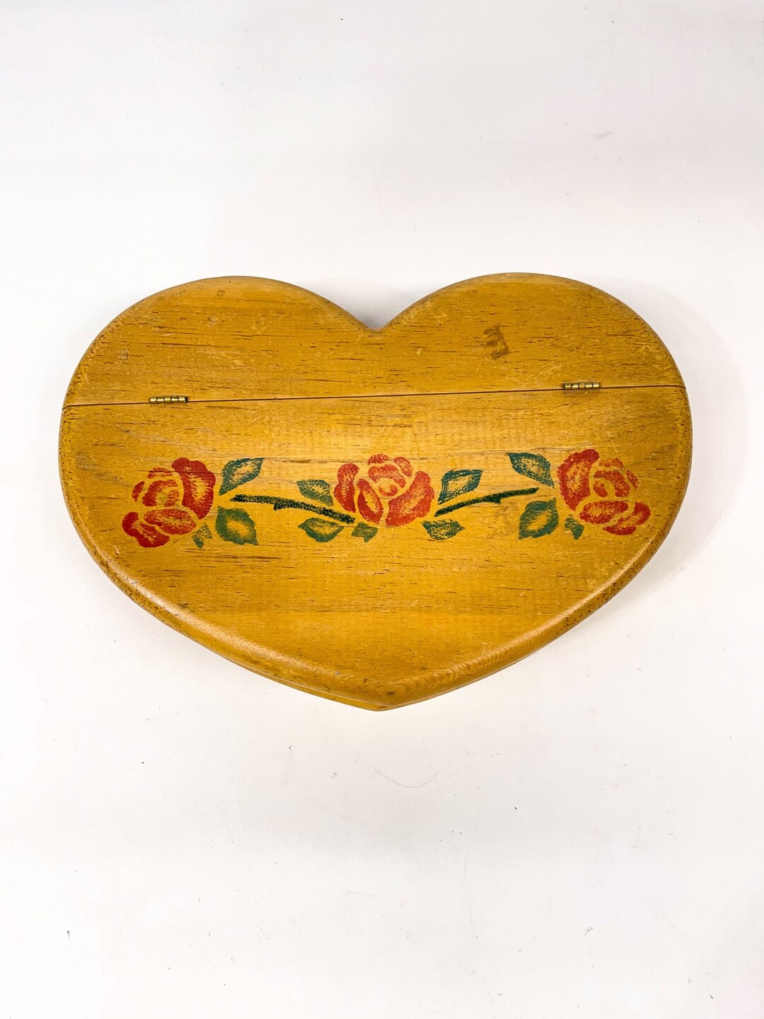Vintage Jewelry Box Wooden Jewelry Box Heart Shaped Jewelry Etsy