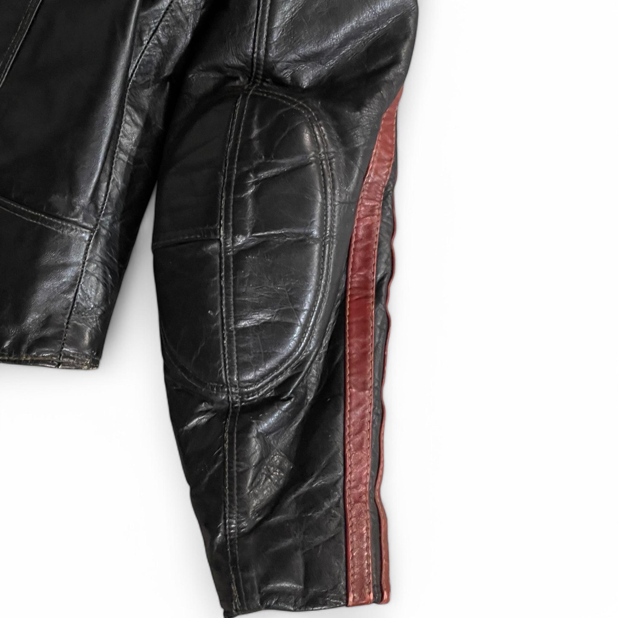 ジャケット・アウター 70s vintage Bristol 2tone lether jacket Vintage 1970s Bristol Leather Motorcycle Jacket - Cafe Racer Style