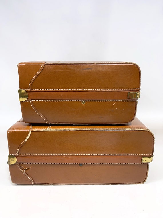 Vintage Mid Century Luggage Set, Modern Travelair… - image 5