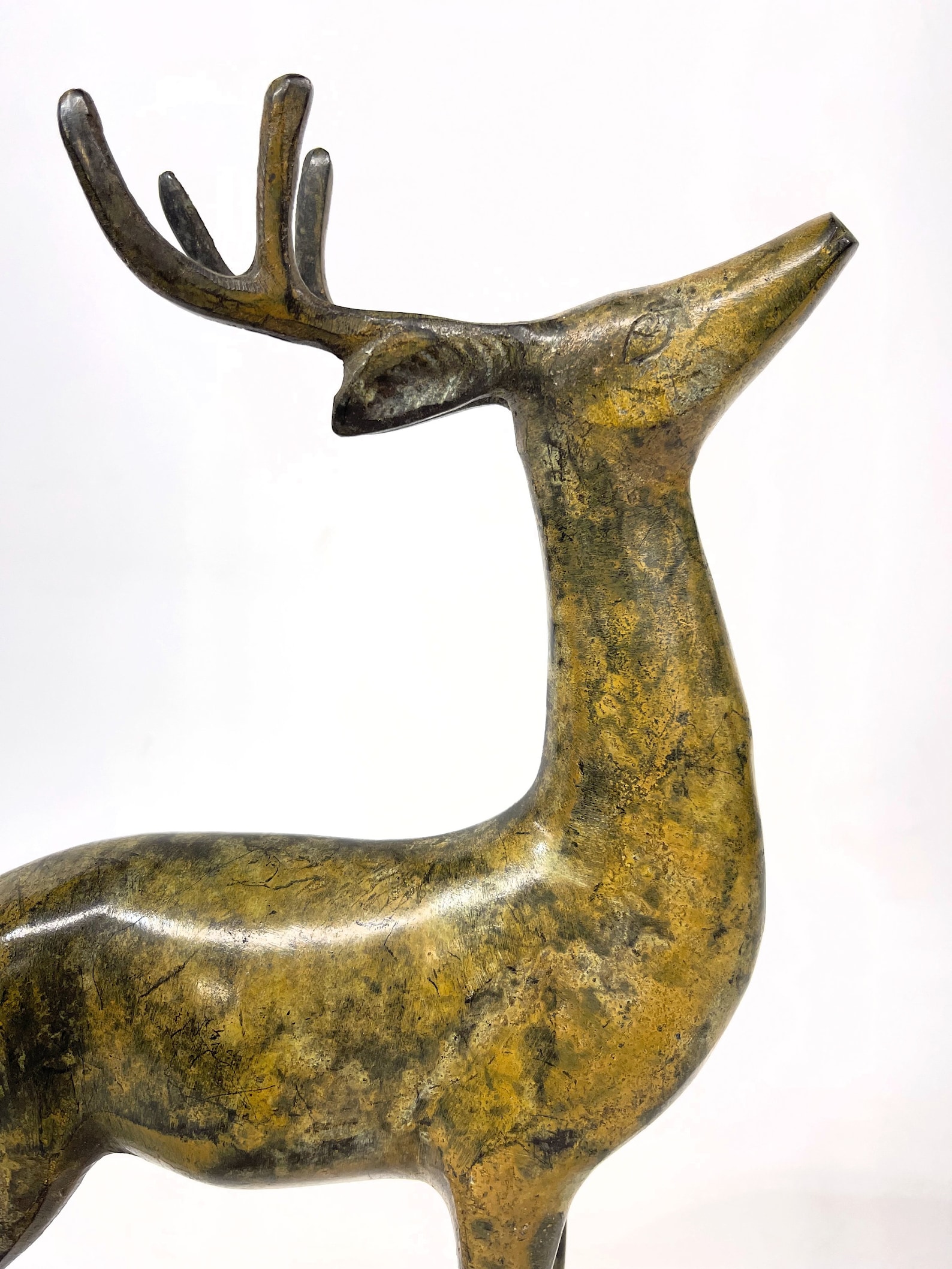 Vintage Large Metal Deer Statues Bronze Deer Bronze Buck Etsy