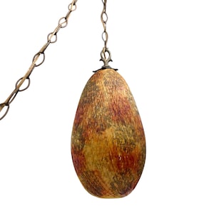 Vintage Spun Fiberglass Swag Light with Chain - Retro Modern Hanging Pendant Light, Mid Century Hanging Light