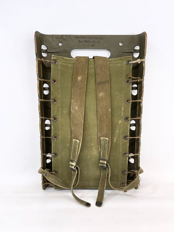Vintage militaire frame houten rugzak - Etsy
