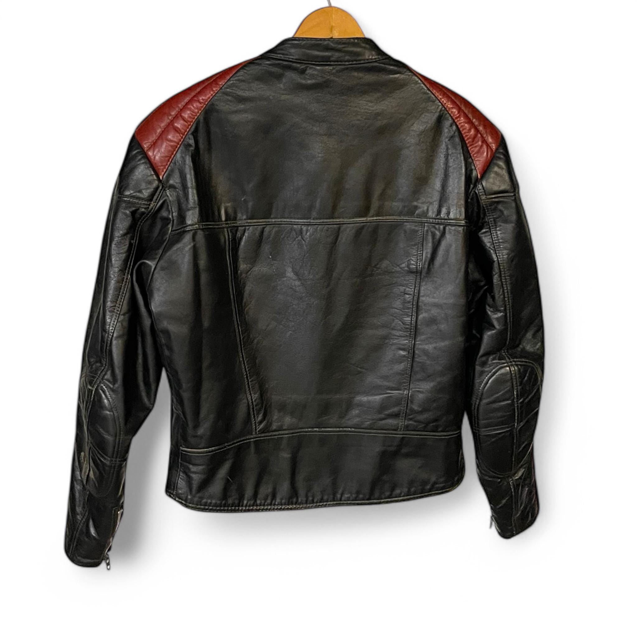 ジャケット・アウター 70s vintage Bristol 2tone lether jacket Vintage 1970s Bristol Leather Motorcycle Jacket - Cafe Racer Style