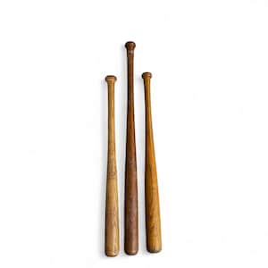 Vintage Wooden Baseball Bat Set 3 - Adirondack, Louisville Slugger, Hillerich & Bradsby, Rustic Sports Memorabilia Decor, Photo Props