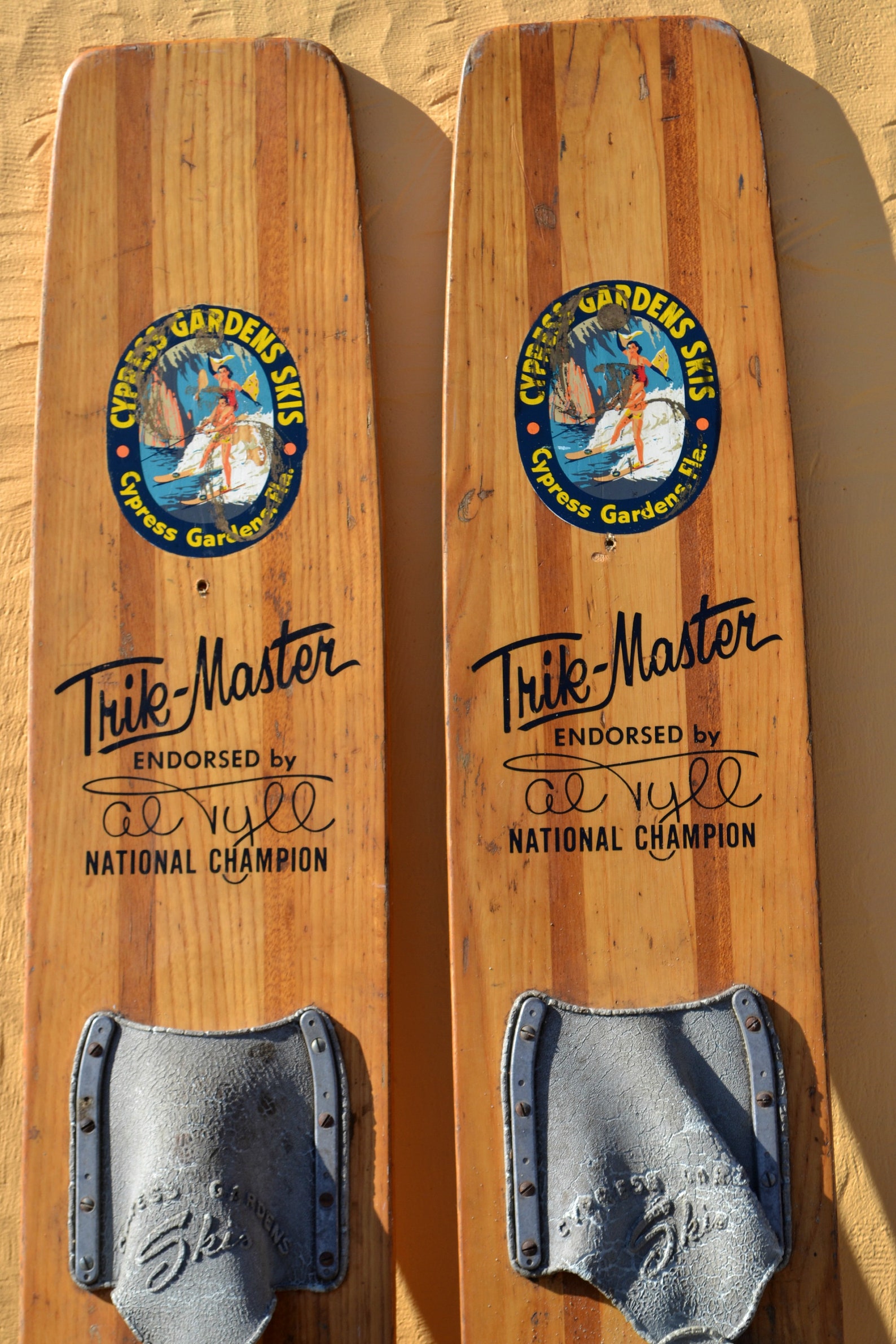 Vintage Water Skis Pair Wooden Water Ski Cypress Gardens Etsy