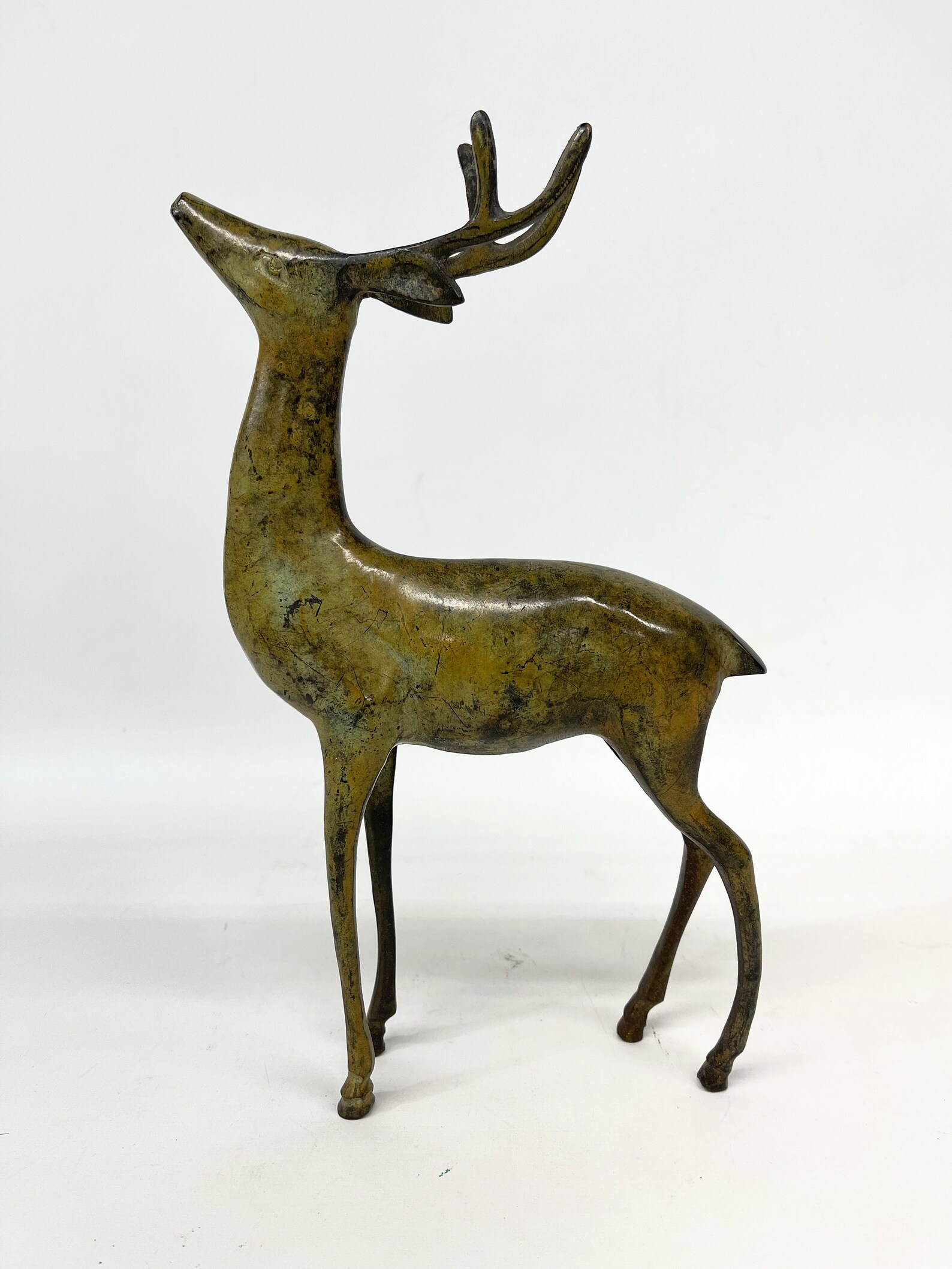 Vintage Large Metal Deer Statues Bronze Deer Bronze Buck Etsy