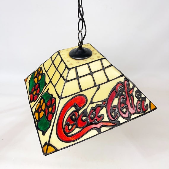 Coca cola stained glass on sale hanging lamp