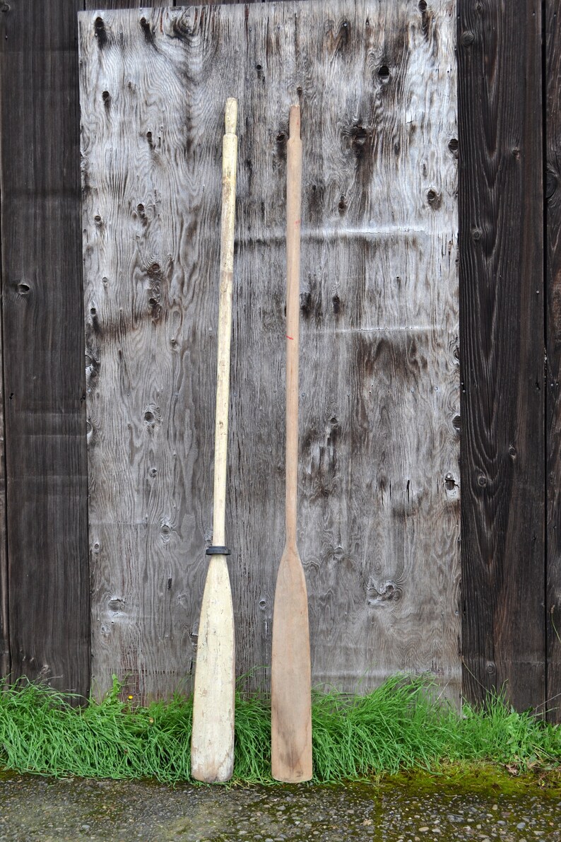 Vintage Boat Oars Pair Wooden Oars Boat Oars Weathered Boat Etsy