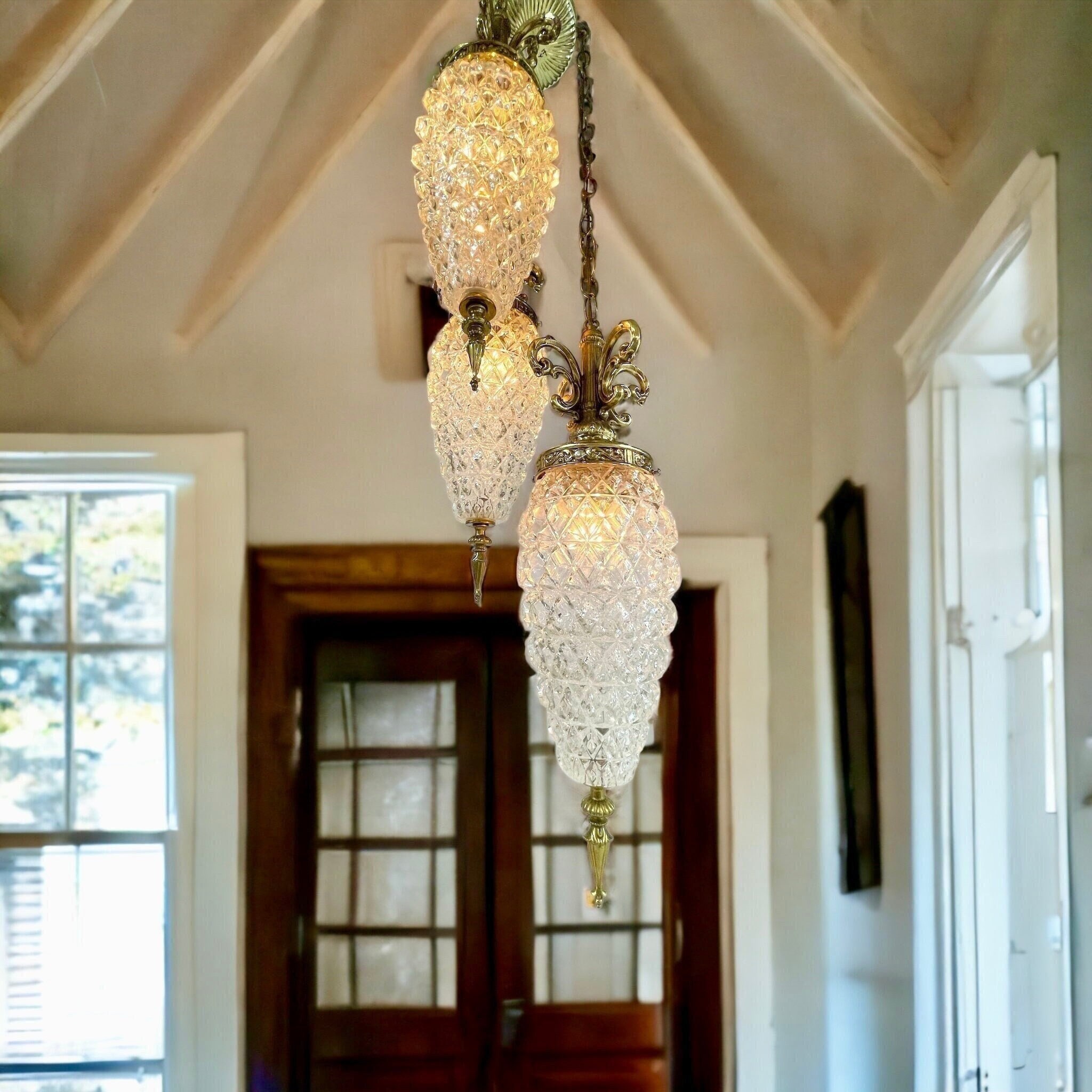 Mid century swag lamp deals