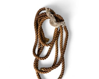 Vintage Nautical Rope with Driftwood - Rustic Coastal Decor (25 feet)