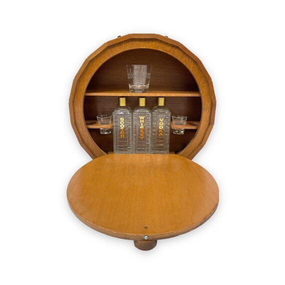 Vintage Bar Set Karoff Wall Mount Bar Karoff Barware Mid Etsy