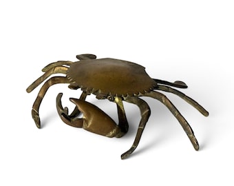 Vintage Brass Crab Ashtray