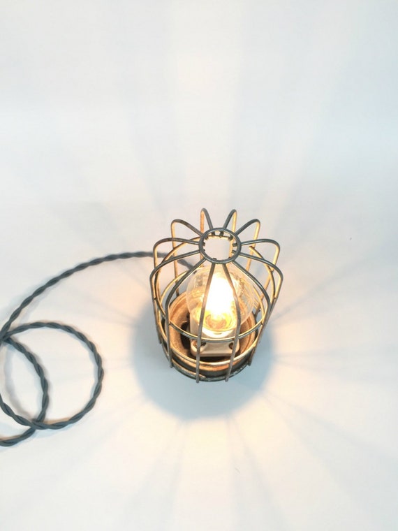 Crouse Hinds Explosion Proof Lamp Industrial Desk Nautical Coastal Lamps Cage Cottage Chic