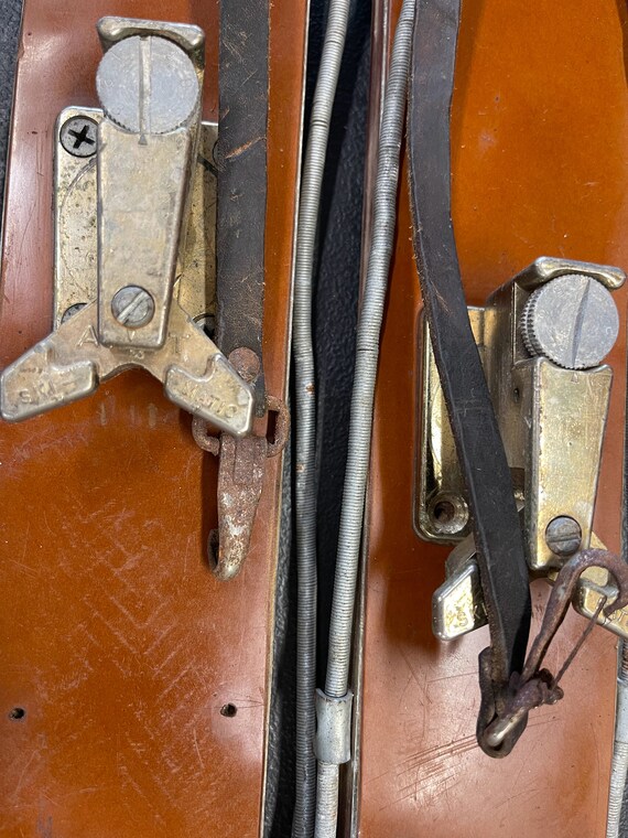 Vintage Mercury Wooden Snow Skis and Lil Jedahl Bamboo Poles Vintage Mercury Wooden Snow Skis and Lil Jedahl Bamboo Poles