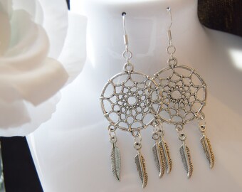 SEIRAA Bohemia Tassel Earrings Dream Catcher Tassel Earrings Handmade Ethnic Tassels Dangle Stud Earrings for Women Girls