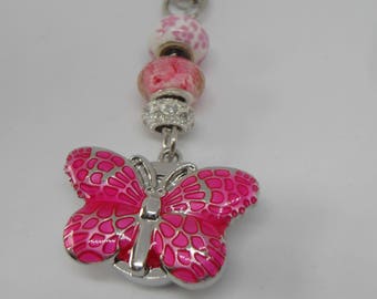 Dije de mariposa para bolso de reloj o llavero con cuentas de dijes europeos