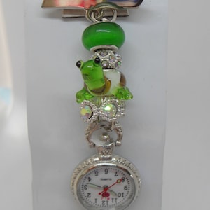 Unique Green Turtle Fob Watch for Nurses, Vets, Beauticians and Carers