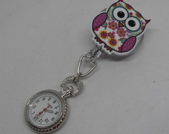 Nurses, Carers, Beauticians Retractable Owl Fob Watch