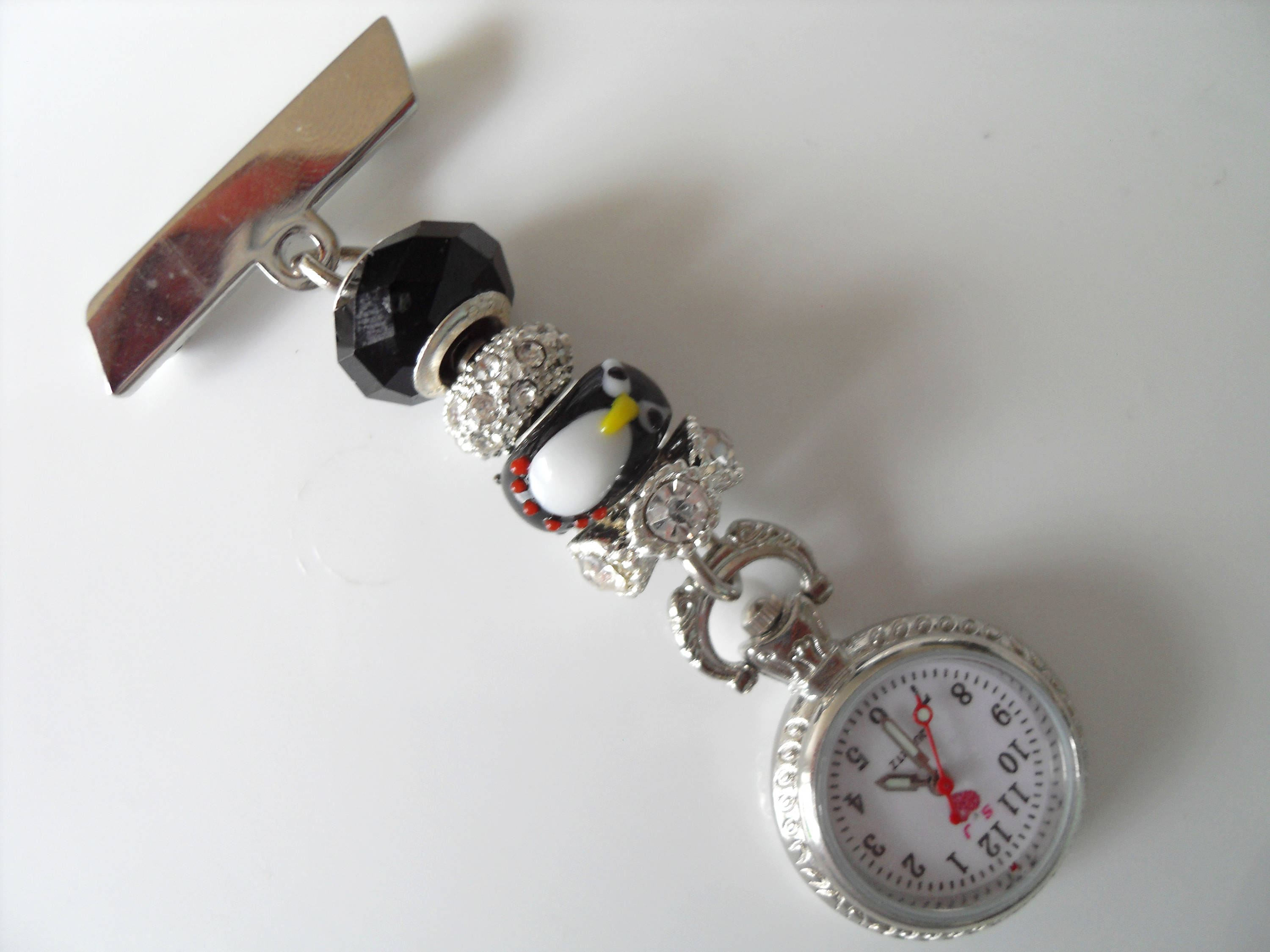 Unique Pretty Murano Penguin Fob Watch for Nurses Beauticians Carers and Vets Etsy UK